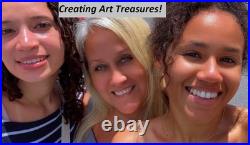 Maria Art GUITAR TIME JAZZ 14x11 CANVAS BOARD Abstract Expression DECOR ORIGINAL