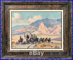Marjorie Reed Original Oil Painting On Canvas Board Signed Stagecoach Western
