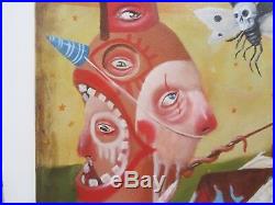 Mark Brown Original Painting Pop Surrealism Low Brow Art Signed Canvas Skull