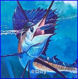 Marlin Catch, Original Acrylic Painting on Canvas, Guy Harvey