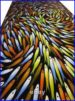 Massive Fish Jane Crawford original fishing Modern Art 100cm Canvas by Jane