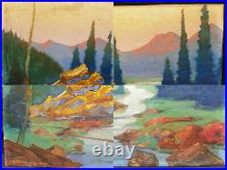 Maynard Dixon Impressionist Plein Air Landscape Oil Painting Canvasboard Signed