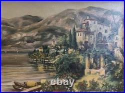 Mediterranean Original Oil Painting Framed 44w x34h