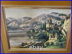 Mediterranean Original Oil Painting Framed 44w x34h