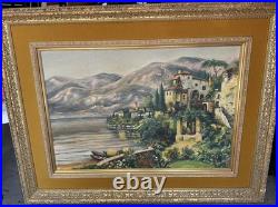 Mediterranean Original Oil Painting Framed 44w x34h