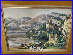 Mediterranean Original Oil Painting Framed 44w x34h