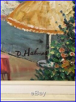 Mediterranean Seascape Original Signed Oil Painting on Canvas By David Holmes