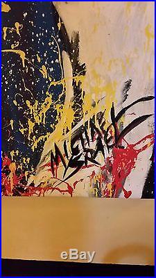 Michael Israel Original Michael Jackson Signed Painting On Canvas
