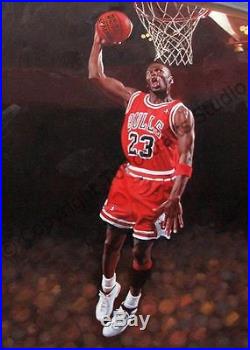 Michael Jordan Dunk Chicago Bulls Original Oil Painting on Canvas, NBA Art