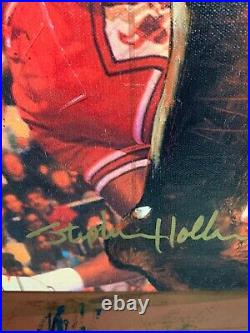 Michael Jordan & Stephen Holland Signed Embellished Giclee On Canvas. Proof 2/2