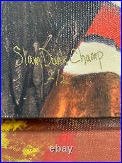 Michael Jordan & Stephen Holland Signed Embellished Giclee On Canvas. Proof 2/2