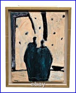 Michael Schwach Two Figures Oil Painting Expressionism Signed, Original Framed
