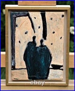 Michael Schwach Two Figures Oil Painting Expressionism Signed, Original Framed