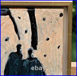 Michael Schwach Two Figures Oil Painting Expressionism Signed, Original Framed