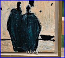 Michael Schwach Two Figures Oil Painting Expressionism Signed, Original Framed