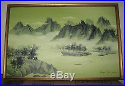 Mid-Century Korean Landscape Original Oil Painting on canvas by artist Seo