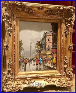 Midcentury Vintage Antonio DeVity Paris Street Painting Original Oil on Canvas 3