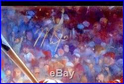 Mike Trout auto'd original sports art on canvas artist Brian Fox Angels MVP