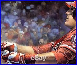 Mike Trout original art on canvas by celebrity artist Brian Fox Angels MVP