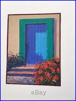 Mikki Senkarik Original Signed Art Southwest Oil on Canvas Lot of 3 Flowers Door