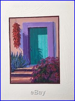 Mikki Senkarik Original Signed Art Southwest Oil on Canvas Lot of 3 Flowers Door