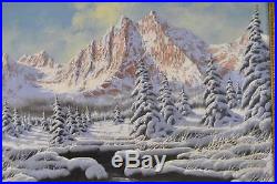 Miklos Neogrady Original Oil Painting On Canvas Of Mountain Snow Scene Landscape