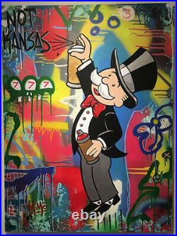 Mimo x JPO Not Kansas Graffiti Monopoly Man Original Painting Not Alec Monopoly