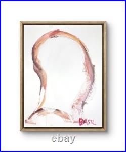 Modern Abstract Face Expressionism Acrylic 11x14 Gallery Paper Silhouette