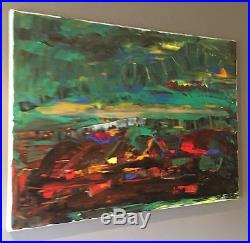 Modern Abstract Original Oil On Canvas Painting Point Of Entry By S J Dempsey