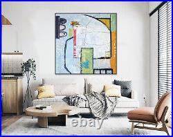 Modern Painting Wall Art On Canvas The Wait Expressionism Playful And Colorful