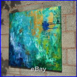 Modern paintings on canvas abstract original Acrylic Blue texture Landscape art