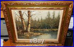 Moncrief Original Oil On Canvas River Landscape Painting Paris Artist