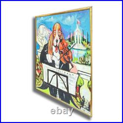 Montecatini Original Painting on canvas by Giuseppe Bellini, Acrylic Art, Dogs