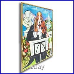 Montecatini Original Painting on canvas by Giuseppe Bellini, Acrylic Art, Dogs