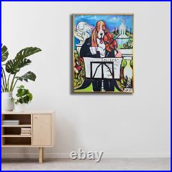 Montecatini Original Painting on canvas by Giuseppe Bellini, Acrylic Art, Dogs