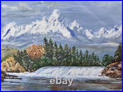 Mountain Landscape Acrylic Painting on Canvas 20x30 Signed