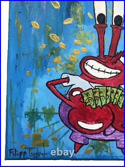 Mr. Krabbs 12 X 12 Oil acrylic painting SIGNED FT art Ftart5 100%ORIGINAL