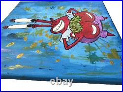 Mr. Krabbs 12 X 12 Oil acrylic painting SIGNED FT art Ftart5 100%ORIGINAL