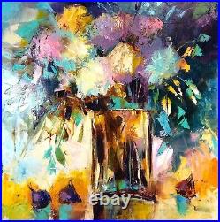 Mums and Figs painting original oil on canvas impressionism artwork
