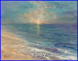 NEW ORIGINAL ART SEASCAPE PAINTING OIL ON CANVAS BY GINA VANN 16 x 20 UNFRAMED