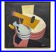 NY-Art-Original-Oil-Painting-of-Abstract-Instrument-on-Canvas-21x21-Framed-01-qjt