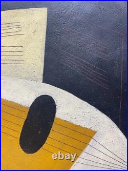 NY Art-Original Oil Painting of Abstract Instrument on Canvas 21x21 Framed