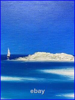 NY Art-Original Oil Painting of Beach on Canvas 8x10 Framed