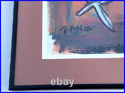 Naive Abstract White Figure Painting Signed Banza Banka Banxa Cassus Casus Belli