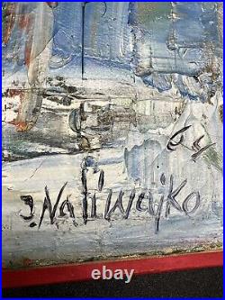 Naliwajko, Jan 1964 framed original paintings on canvas signed 31.5x26