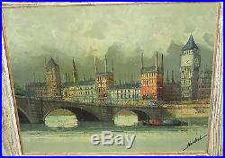 Nandini Big Ben City Of London Old Original Oil On Canvas Cityscape Painting