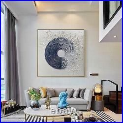 Navy Blue wall art Textured Painting Minimalist Abstract Painting On Canvas