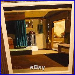 Neils Borch Architectural Scene Original Oil On Canvas Painting