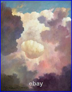 New Mexico Sky clouds Signed 2025 YASAMI oil painting on canvas framed 25 x 21