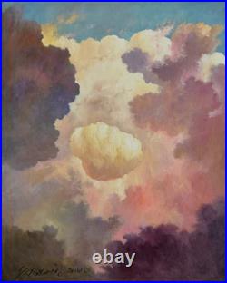 New Mexico Sky clouds Signed 2025 YASAMI oil painting on canvas framed 25 x 21